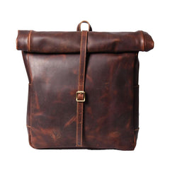 Handmade Leather Mens Cool Backpack Sling Bag Large Black Travel Bag Hiking Bag for men - imessengerbags