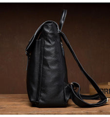 Black Fashion Mens Leather 15-inch Computer Backpacks Cool Satchel Backpacks School Backpacks for men - imessengerbags