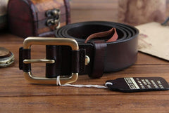 Genuine Leather Punk Rock Biker Trucker Mens Belt Men Black Coffee Belt for Men