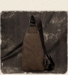 Casual Brown Sling Bag LEATHER MENS Sling Pack One Shoulder BackPack FOR MEN - imessengerbags