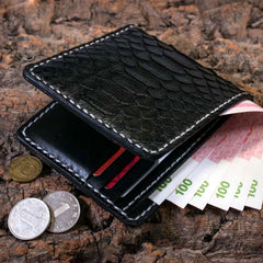Handmade Leather Boa Skin Mens billfold Wallet Cool Leather Wallet Slim Wallet for Men - imessengerbags