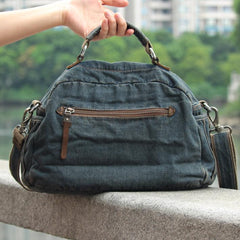 Casual Blue Denim Mens Womens Messenger Bag Jean Postman Bag Courier Bag For Women