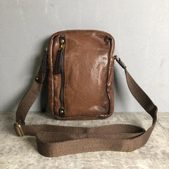 Cool BROWN LEATHER MEN'S Vertical Small Side Bags MESSENGER BAG BLACK Black Courier Bags FOR MEN - imessengerbags