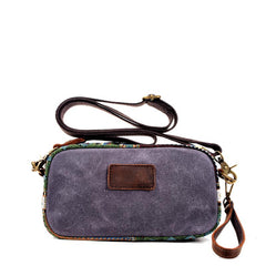 Cool Canvas Mens Green Clutch Bag Mini Side Bag Gray Small Messenger Bag For Men - imessengerbags