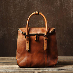Handmade Leather Mens Briefcase Work Bag Laptop Bag Business Bag for Men - imessengerbags