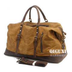 Mens Waxed Large Canvas Weekender Bag Canvas Travel Bag Canvas Overnight Bag for Men - imessengerbags