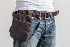 Canvas Belt Pouch Mens Waist Bag Hip Pack Belt Bag Fanny Pack Bumbag for Men