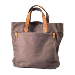 Simple Leather Canvas Womens Mens Small Tote Shoulder Bag Messenger Bag Canvas Handbag For Men Women - imessengerbags