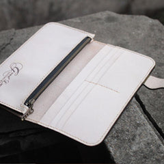 Handmade Mens Vintage Leather Long Biker Wallet Cool Long Chain Wallet for Men - imessengerbags
