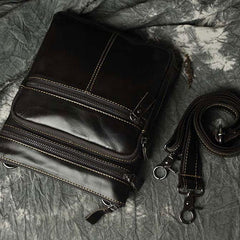Mens Leather Small Side Bag Messenger Bag Courier bag for Men - imessengerbags