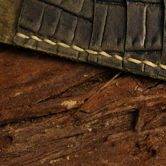 Handmade Leather Alligator Pattern Mens Cool Travel Long Wallet Card Holder Card Slim Clutch Wallets for Men - imessengerbags