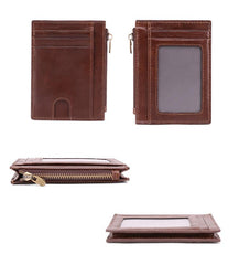 RFID Leather Mens Small Wallet Cardholder Wallet Front Pocket Wallets for Men - imessengerbags