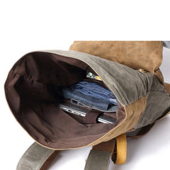 Waxed Canvas Mens Travel Backpacks Canvas School Backpacks Laptop Backpack for Men - imessengerbags