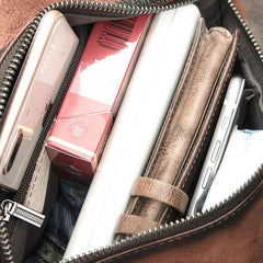 Vintage Brown LEATHER MENS One Shoulder Backpack Fashion Chest Bag Retro Brown Sling Bag For Men - imessengerbags