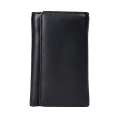 Black Cool Leather Mens Card Holder Trifold Key Wallet Key Holder For Men - imessengerbags