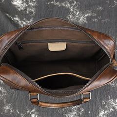 Vintage Leather Mens Briefcase Postman Bag 14inch Laptop Bag Handbag Work Bag For Men - imessengerbags