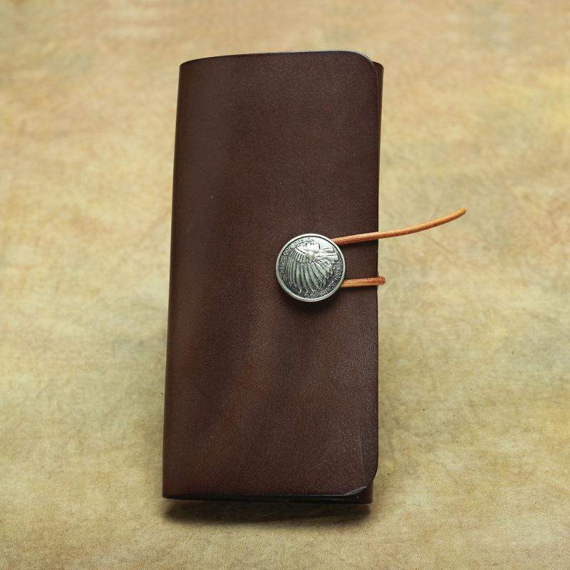 Cool Handmade Leather Men's Envelope Long Wallet Vintage Long Wallet For Men - imessengerbags