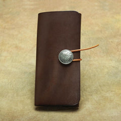 Cool Handmade Leather Men's Envelope Long Wallet Vintage Long Wallet For Men - imessengerbags