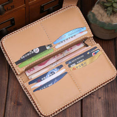 Handmade Mens Cool Tooled Floral Leather Chain Wallet Biker Trucker Wallet with Chain - imessengerbags