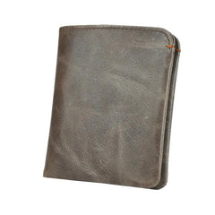 Leather Men's Billfold Wallet Bifold Small Wallet Black Slim Wallet Front Pocket Wallet For Men - imessengerbags