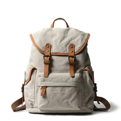 Cute Canvas Womens Mens Classic 14‘’ Green Computer Backpack White Women's School Backpack Travel Backpack for Men - imessengerbags