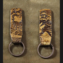 Handmade Leather Tooled League of Legends LOL KeyChain Key Ring Mens Cool Car Key Wallet Wallet Car for Men - imessengerbags