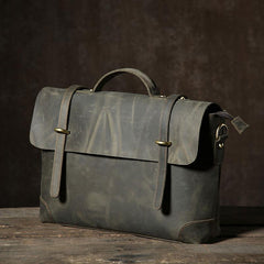 Handmade Leather Mens Cool Messenger Bag Briefcase Work Bag Business Bag Laptop Bag for men - imessengerbags