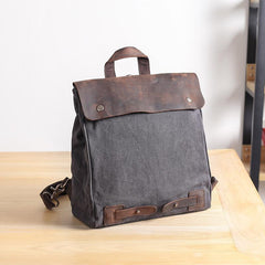 Canvas Leather Mens Womens Small 13'' School Backpack College Backpack for Men - imessengerbags
