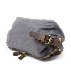 Cool Canvas Leather Mens Zipper Wristlet Bag Vintage Clutch Zipper Bag for Men
