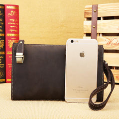Vintage Mens Leather Clutch Bag Wristlet Bag Clutch Wallet For Men - imessengerbags