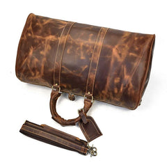 Cool Vintage Brown Leather Mens Overnight Bags Travel Bags Weekender Bags For Men - imessengerbags