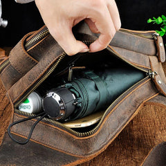 Cool Leather Mens  Sling One Shoulder Bag Sling Bag Sling Backpacks Chest Bag for men - imessengerbags
