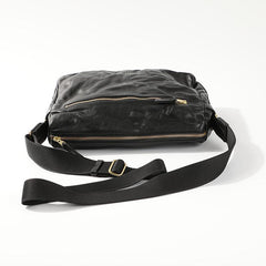 Casual Black Leather Mens Cool Side Bags Messenger Bag Brown Postman Courier Bags for Men - imessengerbags