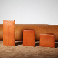 Handmade Genuine Leather Mens Cool Slim Leather Wallet Men Small Wallets Bifold for Men - imessengerbags