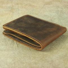 Vintage Mens Leather Slim Bifold Small Wallet Cool billfold Slim Small Wallet for Men - imessengerbags