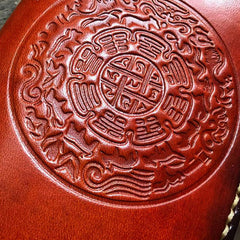 Handmade Leather Mens Tibetan Chain Biker Wallet Cool Leather Wallet Long Clutch Wallets for Men - imessengerbags