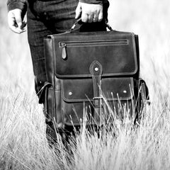 Handmade Leather Mens Cool Backpack Messenger Bag Briefcase Work Bag Business Bag for men - imessengerbags