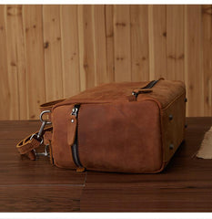 Casual Leather Mens Brown Messenger Bag Travel Bag Handbag Shoulder Bag for Men