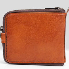 Handmade Mens Cool billfold Leather Wallet Men Small Wallets Bifold for Men - imessengerbags