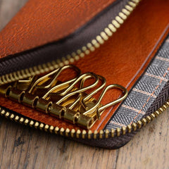 Cool Leather Mens Black Key Chain Wallet Car Key Wallet Brown Car Key Case Keys Holder for Men - imessengerbags