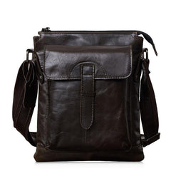 Dark Coffee LEATHER MENS Ipad Vertical SIDE BAG COURIER BAG Small Vertical MESSENGER BAG FOR MEN