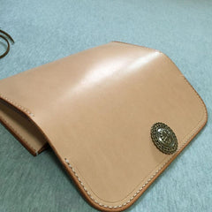 Handmade Leather Mens Clutch Wallet Cool Wallet Long Wallets for Men Women