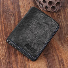 Genuine Leather Mens Cool Slim Leather Wallet Men Small Wallets Bifold for Men - imessengerbags