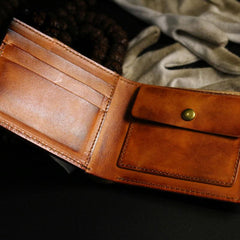 Handmade Leather Lion Mens billfold Wallet Cool Leather Wallet Slim Wallet for Men - imessengerbags