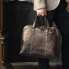 Genuine Leather Mens Cool Messenger Bag Briefcase Work Bag Business Bag for men