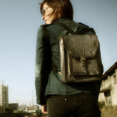 Cool Handmade Leather Mens Backpack Travel Backpack Messenger Bag for men - imessengerbags
