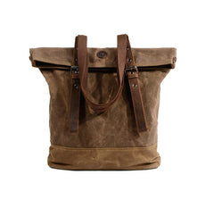 Cool Canvas Leather Mens Large Shopping Handbag Tote Bag Shoulder Bag Tote Purse For Men - imessengerbags