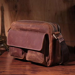 Vintage LEATHER MENS COURIER BAG Postman BAG SIDE BAG 10 inches MESSENGER BAG FOR MEN