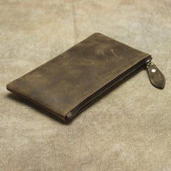 Retro MENS LEATHER SLIM ZIPPER CLUTCH WALLET PURSE BAG CLUTCH BAG FOR MEN