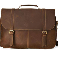 Leather Mens Vintage Large Brown Messenger Bag Laptop Shoulder Bag for Men